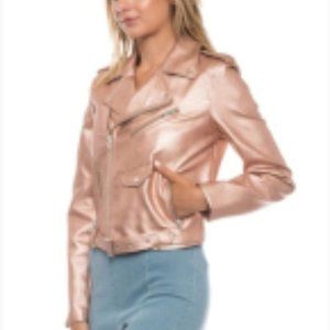 Love Tree Rose Gold Moto Jacket Size Large